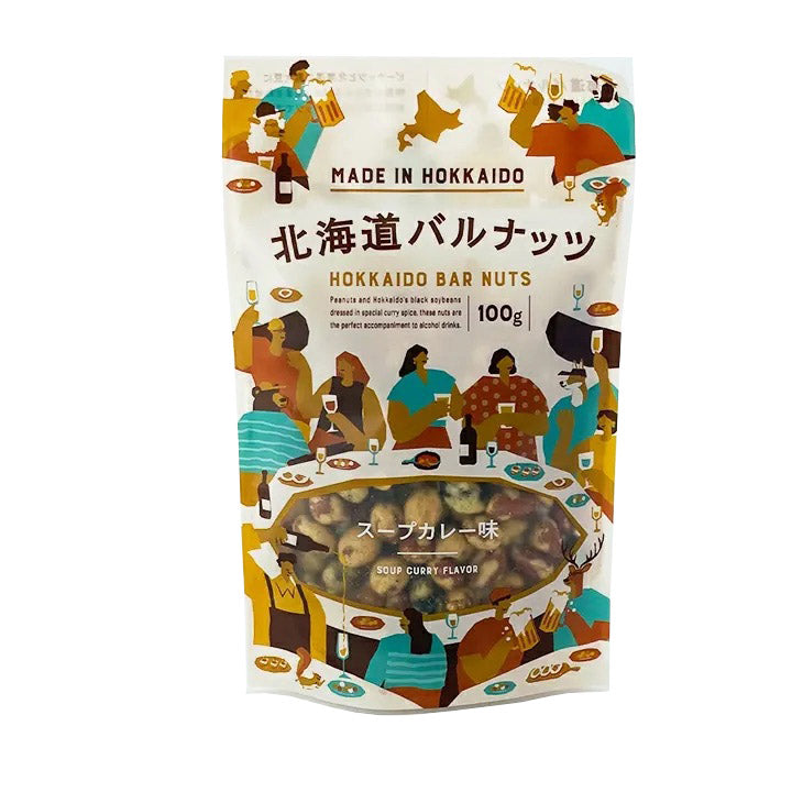HOKKAIDO BAR NUTS Soup Curry Flavor Peanuts & Black Soybeans 100g