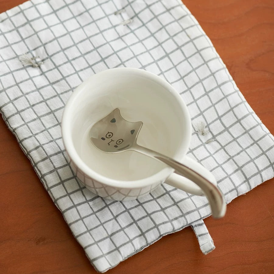 Funny Teaspoon Long Tail Cat Coffee Spoon 4PCS