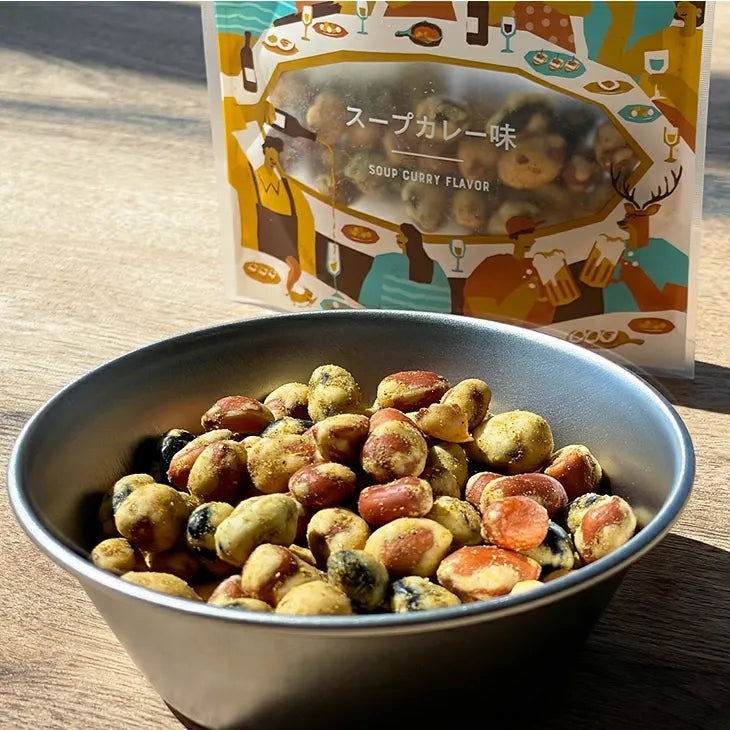 HOKKAIDO BAR NUTS Soup Curry Flavor Peanuts & Black Soybeans 100g
