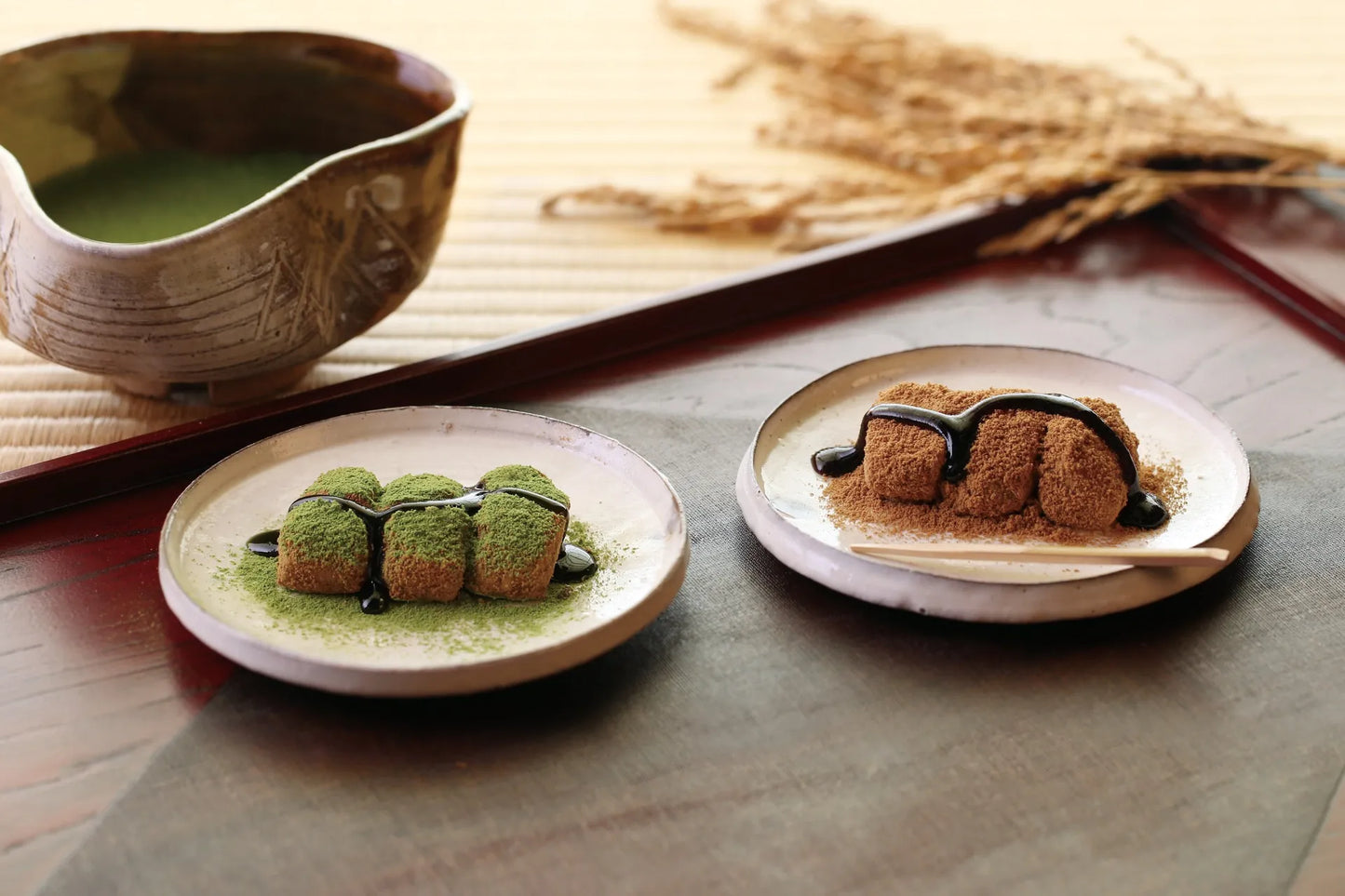 Japan Kanou Shoujuan Mochi Gift Set 5 PCs (Brown Sugar 3 PCs, Matcha 2 PCs)