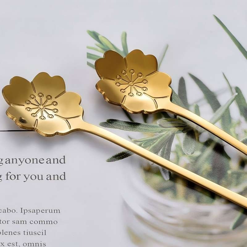Sakura Cherry Blossom Stainless Steel Spoon - Coffee and Dessert Spoon for Gifts or Party Favors