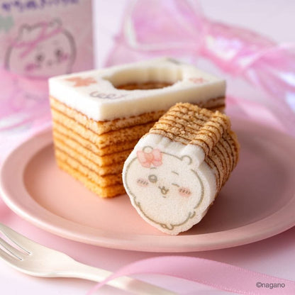Chiikawa Katanuki Baum Ribbon cake with character cut-out