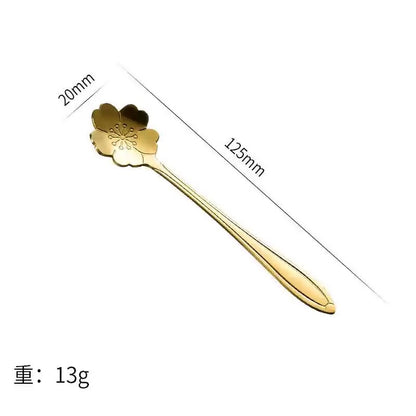 [Reprint] Sakura Stainless Steel Coffee Dessert Spoon Creative Souvenir