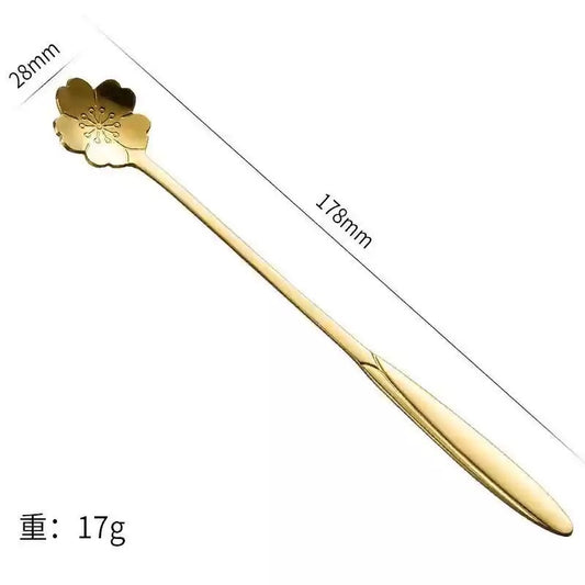 Sakura Cherry Blossom Stainless Steel Spoon - Coffee and Dessert Spoon for Gifts or Party Favors