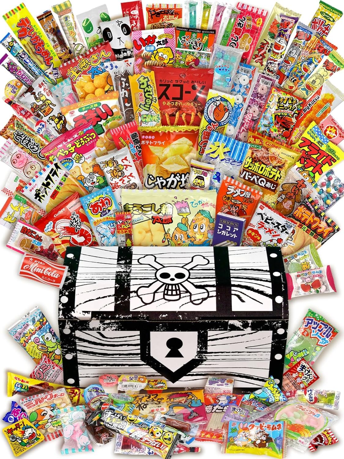 Monogokoro Pirate Treasure Box with 66 types of dagashi snacks