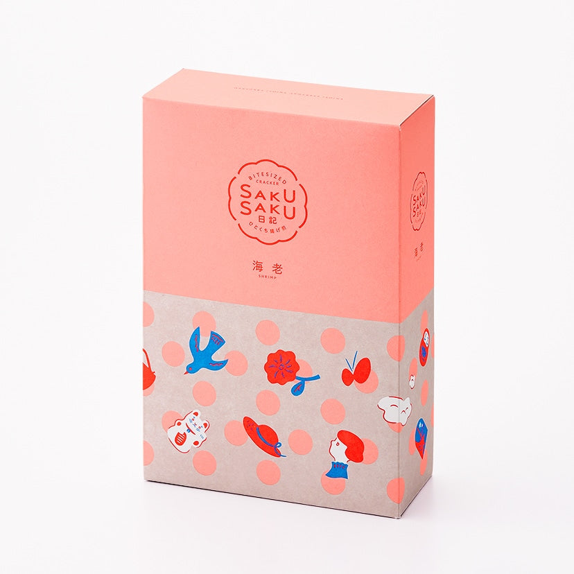 Sakusaku Nikki shrimp rice crackers 6-bag package