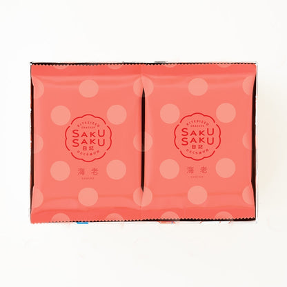 Sakusaku Nikki shrimp rice crackers package detail