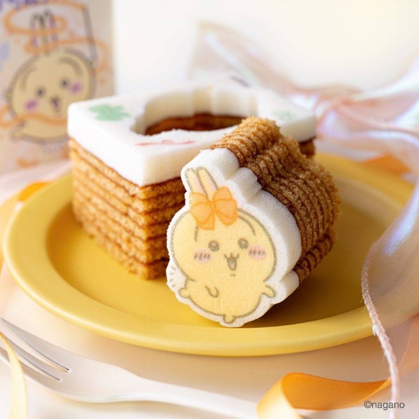 Usagi Katanuki Baum Ribbon die-cut cake