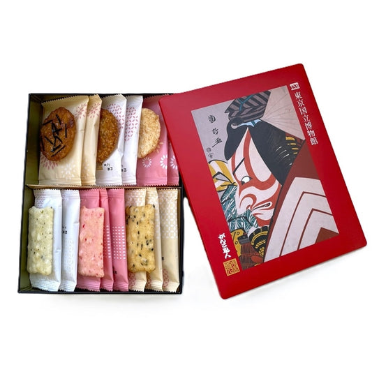 Ganko Shokunin 紗揃 14 Pieces Japanese rice cracker assortment tin