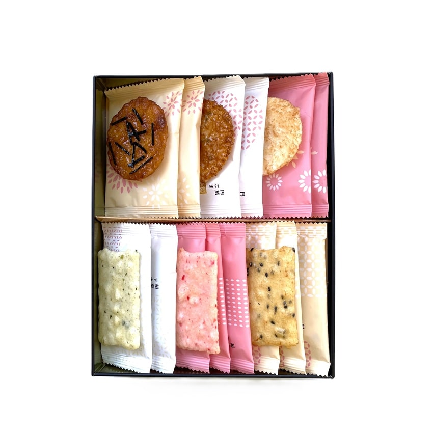 Ganko Shokunin 紗揃 rice cracker assortment detail