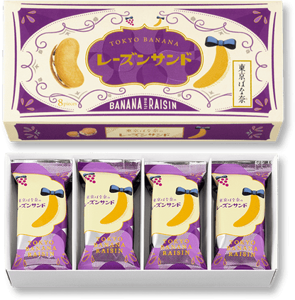 【日本北海道直邮】日本伴手礼首选 TOKYO BANANA东京香蕉蛋糕 葡萄干奶油夹心饼干