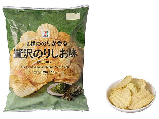 7-Eleven Premium Luxury Seaweed Salt Thick Cut Potato Chips 150g - Savory & Delicious - Japanese Gourmet Souvenir