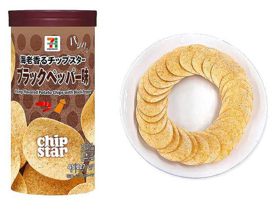 7-Eleven Premium Black Pepper Shrimp-Flavored Potato Chips 45g - Crunchy Salted Snack - Japanese Gourmet Souvenir